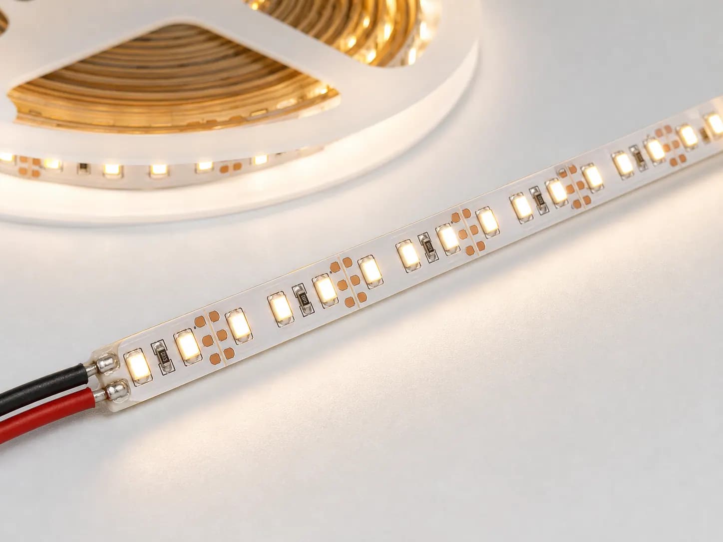 LED strip light connection pads and components