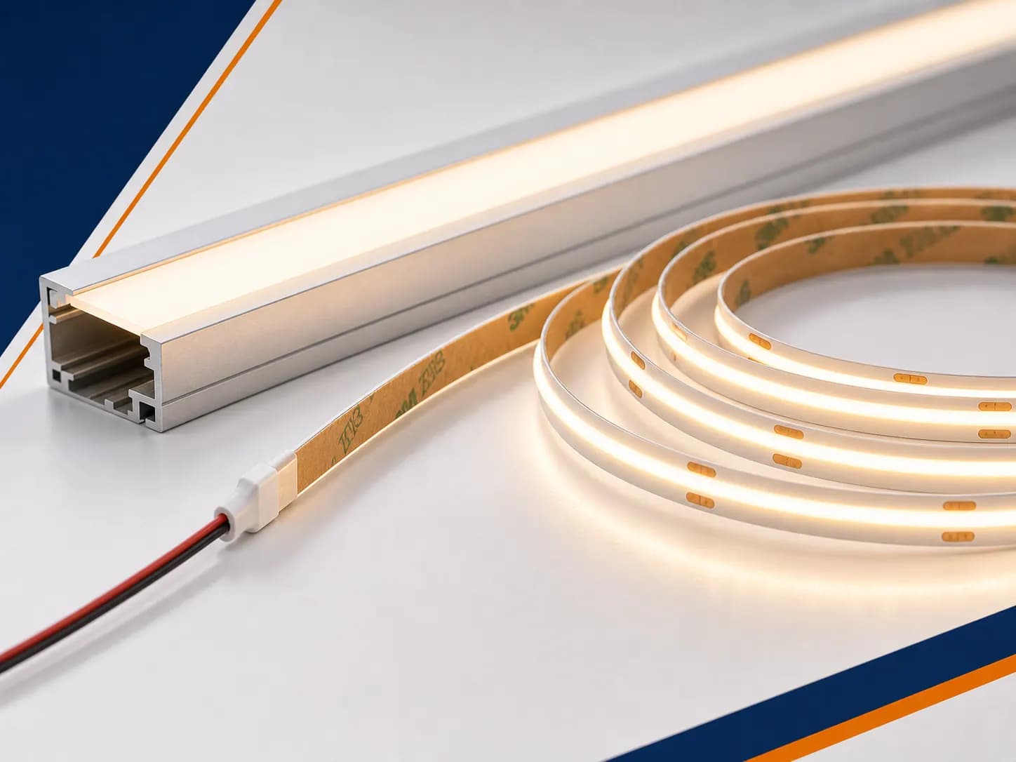 Strisce LED COB per luce uniforme in profili e arredo