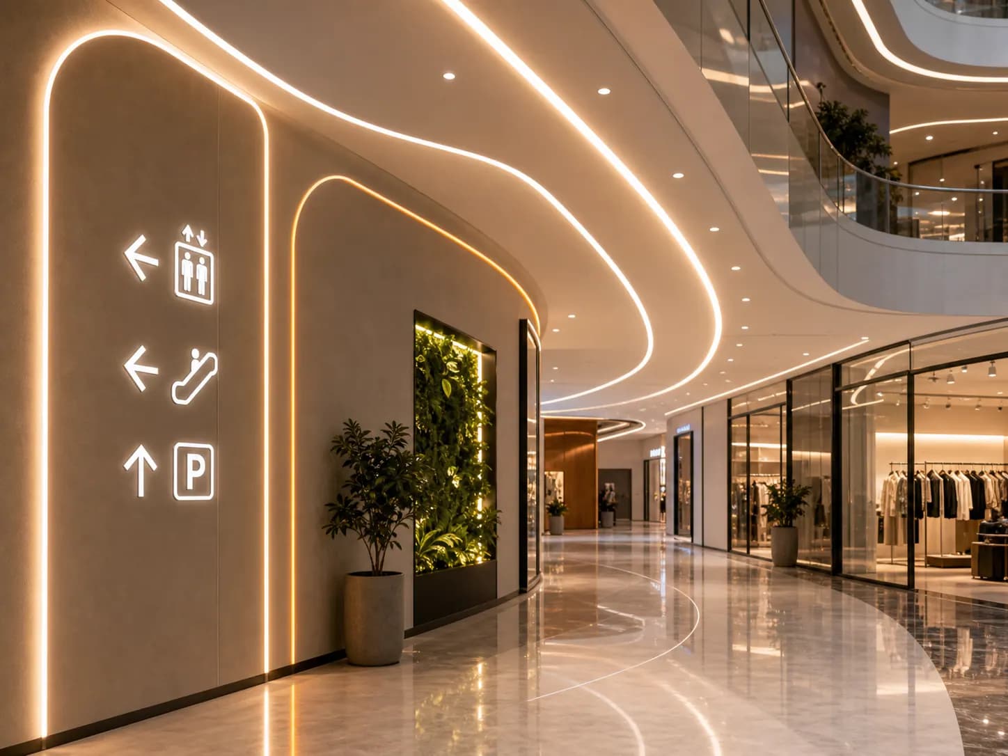 Mall Wayfinding Neon Lines
