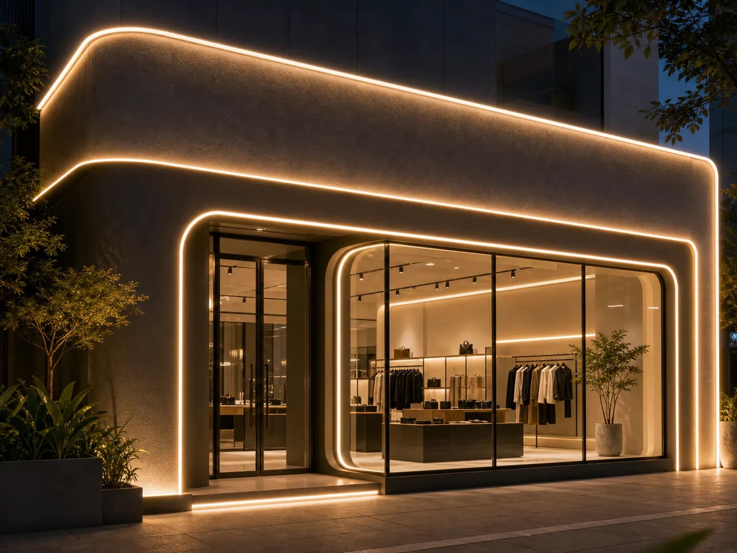 Storefront Neon Outline