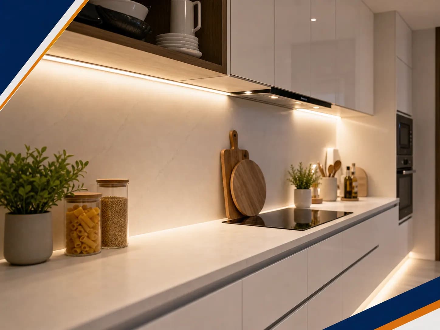 شريط LED تحت خزانة مطبخ