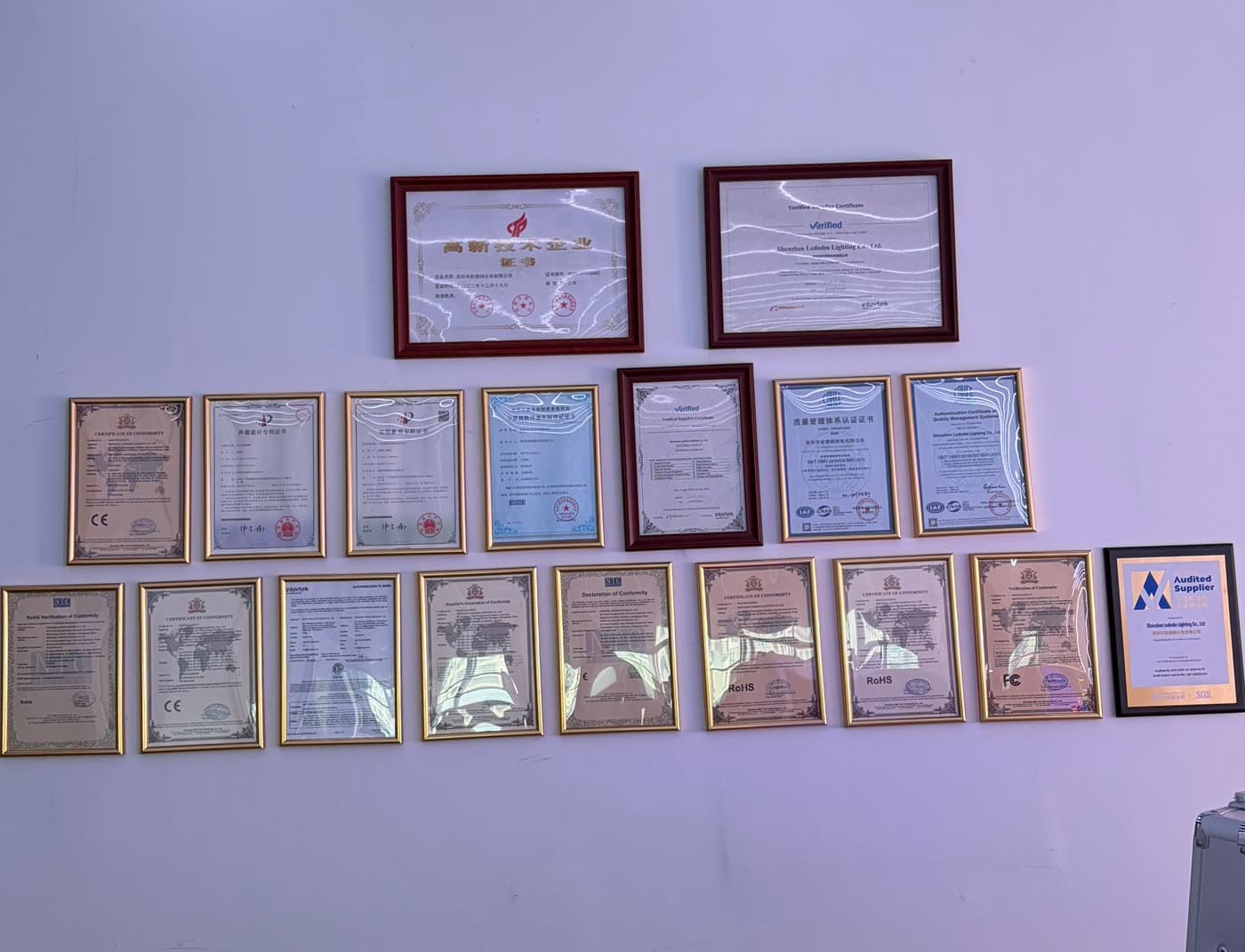 Certification wall for LED strip light compliance support