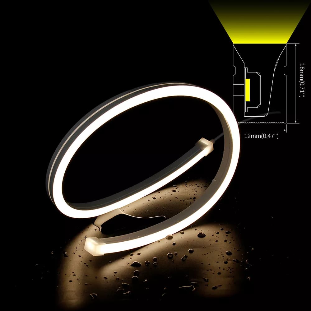 Side Bend LED Neon Light - 1x201mm profile / DC24V / 9.6w/meter / IP 67
