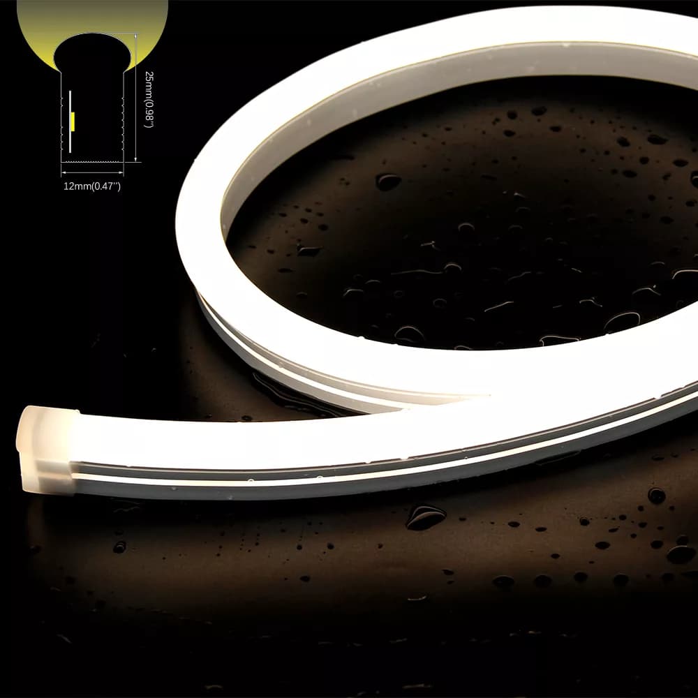 Side Bend LED Neon Light - 1x202mm profile / DC24V / 9.6w/meter / IP 68