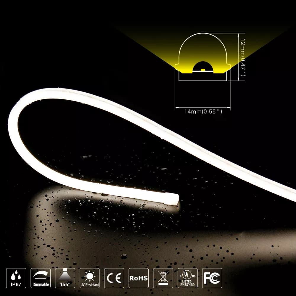 Top Bend LED Neon Light - 1x401mm profile / DC24V / 12W/meter / IP 67