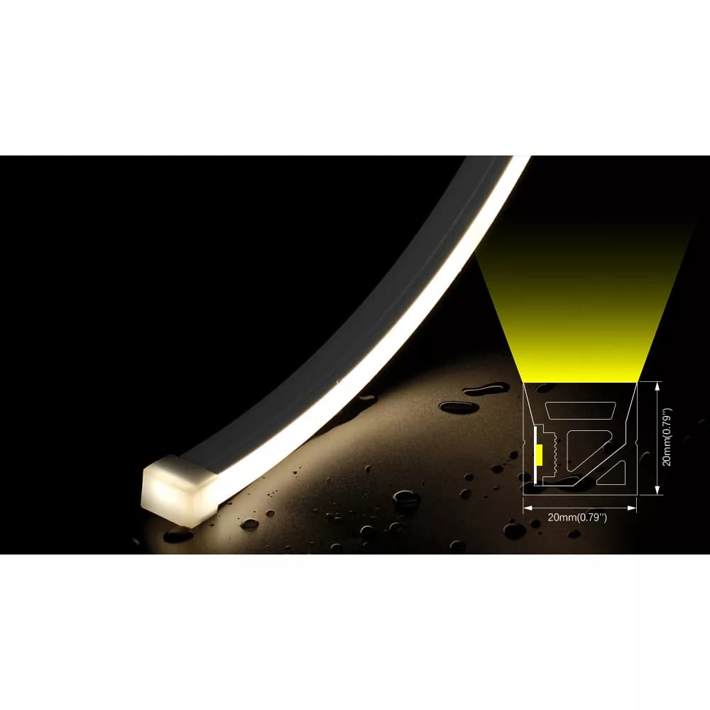 Side Bend LED Neon Light - 2x2mm profile / DC24V / 9.6w/meter / IP 67