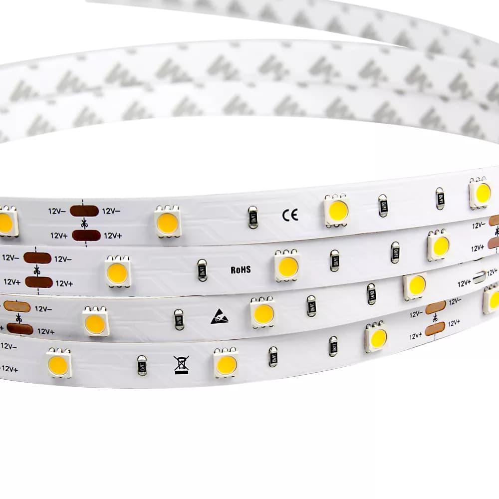 SMD5050 LED tape light - 30 LEDs/m / 10mm / DC12V / 7.2w/meter