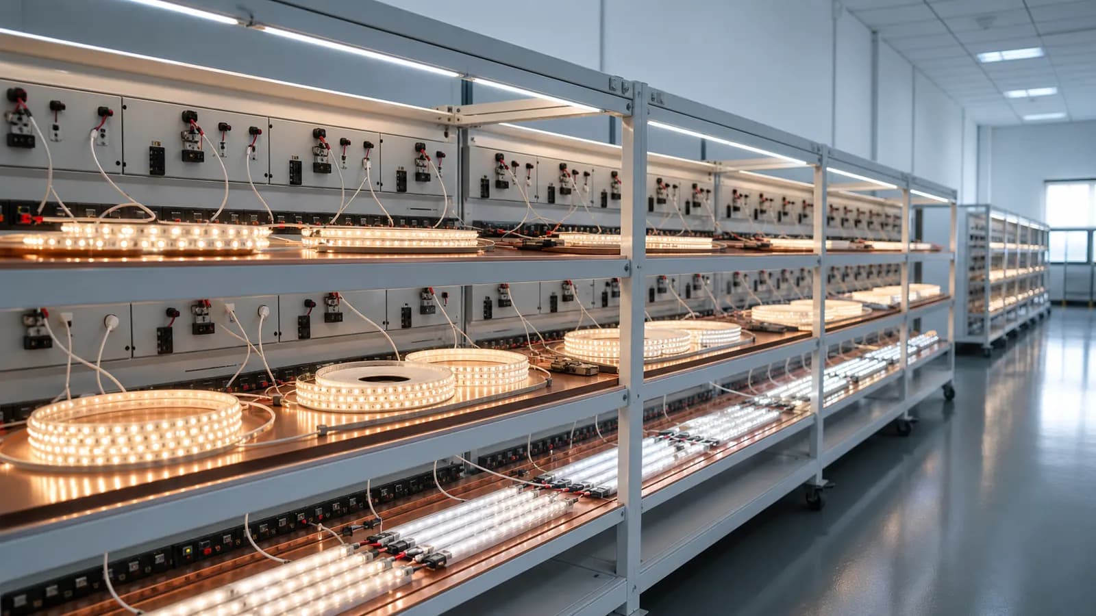 LED strip light aging test rack