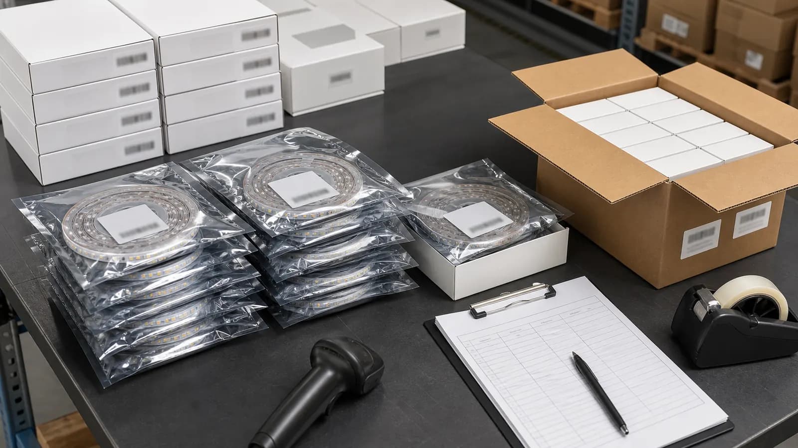 LED strip light packing inspection